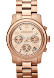 Michael Kors Runway Rose Gold Dial Rose Gold Steel Strap Watch for Women - MK5128