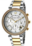 Michael Kors Parker White Dial Two Tone Steel Strap Watch for Women - MK5626