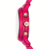 Michael Kors Runway Chronograph Limited Edition Pink Dial Pink Steel Strap Watch for Women - MK7478LE