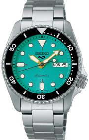 Seiko 5 Sports SKX Midi Automatic Teal Dial Silver Steel Strap Watch For Men - SRPK33K1