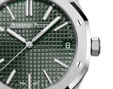 Audemars Piguet Royal Oak 50th Anniversary Green Dial Silver Steel Strap Watch for Men - 15510ST.OO.1320ST.04