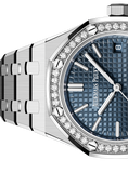 Audemars Piguet Royal Oak Diamonds Light Blue Dial Silver Steel Strap Watch for Women - 15551ST.ZZ.1356ST.04