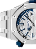 Audemars Piguet Royal Oak Offshore Diver White Dial White Rubber Strap Watch for Men - 15710ST.OO.A010CA.01