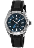 Tag Heuer Aquaracer Quartz Blue Dial Black Rubber Strap Watch for Men - WAY1112.FT8021