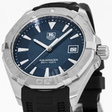 Tag Heuer Aquaracer Quartz Blue Dial Black Rubber Strap Watch for Men - WAY1112.FT8021