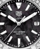 Jam Tangan Tag Heuer Aquaracer Diamonds Mother of Pearl Black Dial Black Nylon Strap untuk Wanita - WAY131P.FT6092