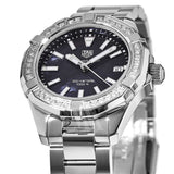 Jam Tangan Tag Heuer Aquaracer Quartz Diamonds Black Dial Silver Steel Strap untuk Wanita - WAY131P.BA0748