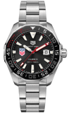 Tag Heuer Aquaracer Automatic Match Timer Black Dial Silver Steel Strap Watch for Men - WAY201G.BA0927