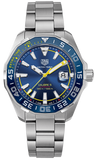 Tag Heuer Aquaracer Caliber 5 Match Timer Shinji Kagawa Edition Blue Dial Silver Steel Strap Watch for Men - WAY201H.BA0927