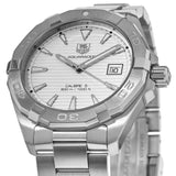 Jam Tangan Pria Tag Heuer Aquaracer Automatic White Dial Silver Steel Strap - WAY2111.BA0928