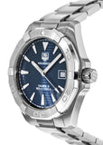 Jam Tangan Pria Tag Heuer Aquaracer Automatic Blue Dial Silver Steel Strap - WAY2112.BA0928