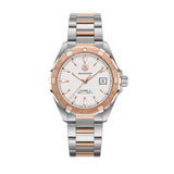 泰格豪雅 Aquaracer Calibre 5 自动白色表盘双色钢表带男士腕表 - WAY2150.BD0911