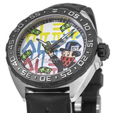 Tag Heuer Formula 1 Alec Monopoly Edisi Khusus Jam Tangan Tali Karet Hitam untuk Pria - WAZ1119.FT8023