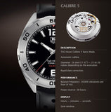 Jam Tangan Tag Heuer Formula 1 Automatic Black Dial Black Rubber Strap untuk Pria - WAZ2113.FT8023