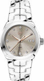 Tag Heuer Link Quartz Brown Dial Silver Steel Strap Watch for Women - WBC131E.BA0649