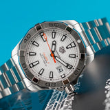 Tag Heuer Aquaracer Automatic White Dial Silver Steel Strap Watch for Men - WBD2111.BA0928