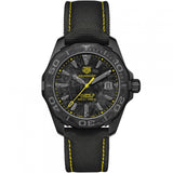 Tag Heuer Aquaracer Calibre 5 Black NATO Strap Carbon Dial Watch untuk Pria - WBD218B.FC6446