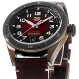 Tag Heuer Autavia Calibre 5 Chinese New Year Maroon panggil Maroon Leather Strap Watch untuk Pria - WBE5193.FC8300