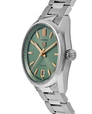 Tag Heuer Carrera Date Automatic 18K Green Dial Silver Steel Strap Watch for Women - WBN2312.BA0001