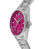 Tag Heuer Carrera Date Automatic 18K Pink Dial Silver Steel Strap Watch for Women - WBN2313.BA0001