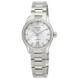 Tag Heuer Carrera Date Diamonds Mother of Pearl Dial Silver Steel Strap Watch for Women - WBN2414.BA0621