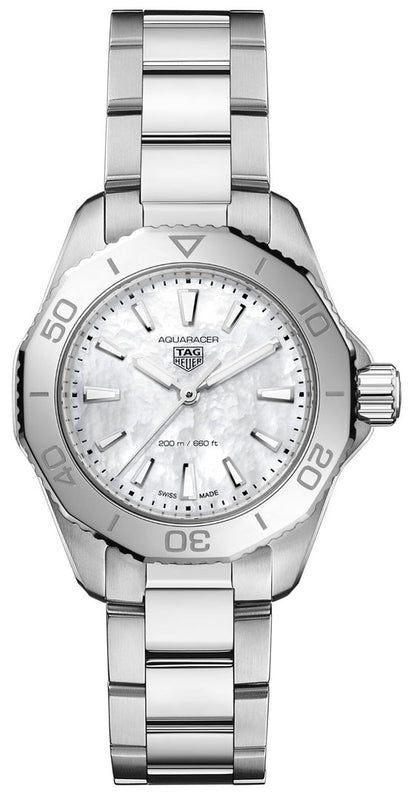 Tag Heuer Aquaracer Professional 200 Quartz Mother of Pearl Dial Silver Steel Strap Watch for Women - WBP1418.BA0622