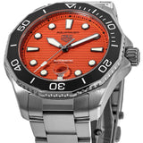 Tag Heuer Aquaracer Professional 300 Diver Automatic Orange Dial Silver Steel Strap Watch for Men - WBP201F.BA0632
