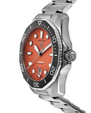 Tag Heuer Aquaracer Professional 300 Diver Automatic Orange Dial Silver Steel Strap Watch for Men - WBP201F.BA0632