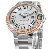 Cartier Ballon Bleu De Cartier Diamonds Silver Dial Silver Steel Strap Watch for Women - WE902080