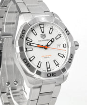 Tag Heuer Aquaracer Quartz White Dial Silver Steel Strap Watch for Men - WBD1111.BA0928