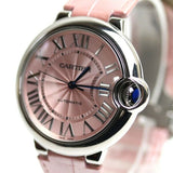 Cartier Ballon Bleu De Cartier Pink Dial Pink Leather Strap Watch for Women - WSBB0007