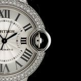 Cartier Ballon Bleu De Cartier Diamonds Silver Dial Silver Steel Strap Watch for Women - WE902035