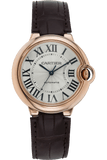 Cartier Ballon Bleu De Cartier White Dial Brown Leather Strap Watch for Women - WGBB0009