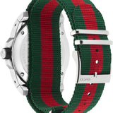 Gucci Dive Black Dial Red & Green Nylon Strap Watch For Men - YA136209