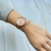 Michael Kors Mini Jayne Crystals Rose Gold Dial Rose Gold Mesh Strap Watch for Women - MK7122