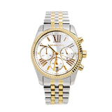 Michael Kors Lexington Silver Dial Two Tone Steel Strap Watch for Women - MK5955