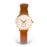 Michael Kors Portia Quartz White Dial Brown Leather Strap Watch For Women - MK2734