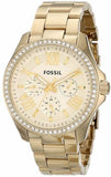 Fossil Cecile Chronograph Gold Dial Gold Steel Strap Watch for Women - AM4482