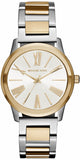 Michael Kors Hartman Quartz White Dial Two Tone Steel Strap Watch For Women - MK3521