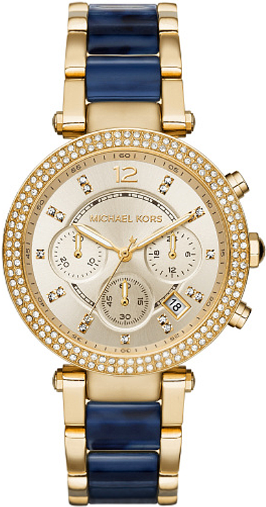 Michael Kors Parker Gold Dial Two Tone Steel Strap Watch for Women