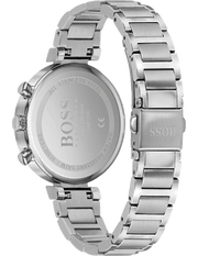 Hugo Boss Flawless Chronograph Silver Dial Silver Steel Strap Watch for Women - 1502530