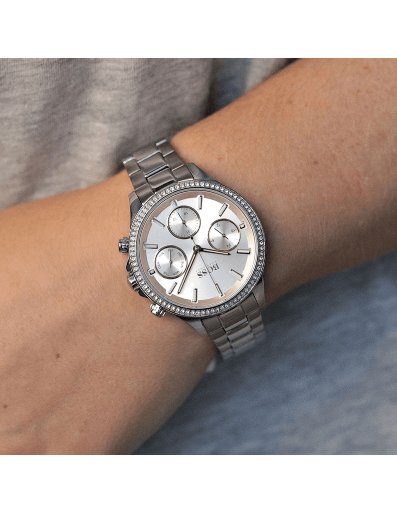 Hugo Boss Hera Rose Pink Dial Silver Steel Strap Watch for Women - 1502565