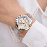 Hugo Boss Novia Chronograph Pink Dial Silver Steel Strap Watch for Women - 1502615