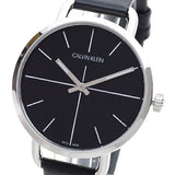 Calvin Klein Even Black Dial Black Leather Strap Watch for Women  - K7B231CZ