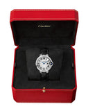 Cartier Ballon Bleu De Cartier Silver Dial Black Leather Strap Watch for Women - WSBB0034