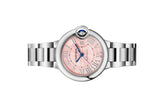 Cartier Ballon Bleu de Cartier Pink Dial Silver Steel Strap Watch for Women - WSBB0046