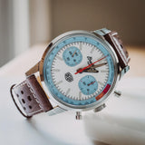 Breitling Top Time Deus Limited Edition White Dial Brown Leather Strap Watch for Men - A233112A1A1X1