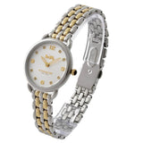 Coach Delancey Slim White Dial Two Tone Steel Strap Watch for Women - 14502784