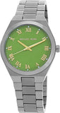 Michael Kors Lennox Three-Hand Green Dial Silver Steel Strap Watch for Women - MK7463