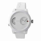 Tommy Hilfiger Denim White Dial White Rubber Strap Watch for Men - 1791558